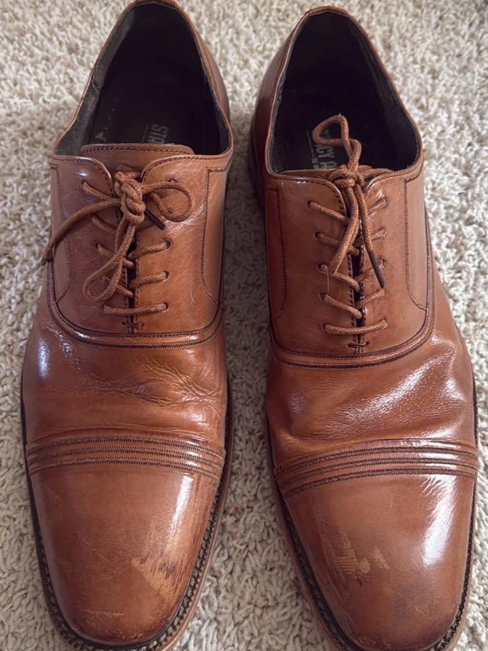 Stacy Adams Tan Leather Men’s 10.5 Oxfords